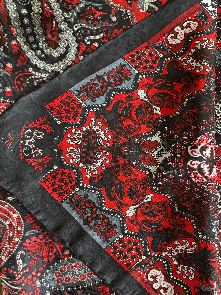 Wild Rag - Red & Silver Paisley